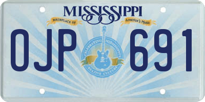 MS license plate OJP691