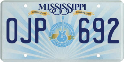 MS license plate OJP692