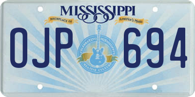 MS license plate OJP694