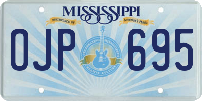 MS license plate OJP695