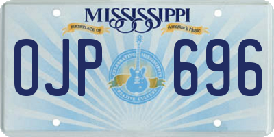 MS license plate OJP696