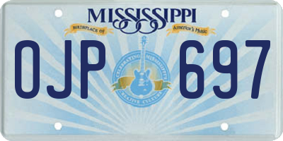 MS license plate OJP697