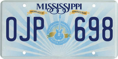 MS license plate OJP698