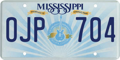 MS license plate OJP704