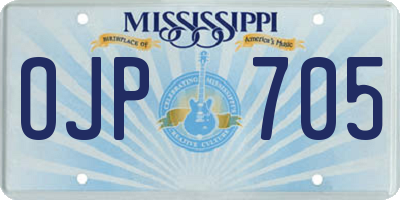 MS license plate OJP705