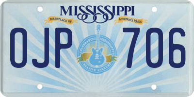 MS license plate OJP706