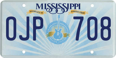 MS license plate OJP708