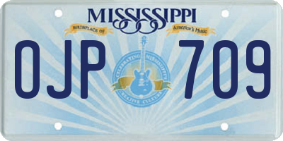 MS license plate OJP709