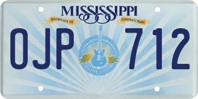 MS license plate OJP712