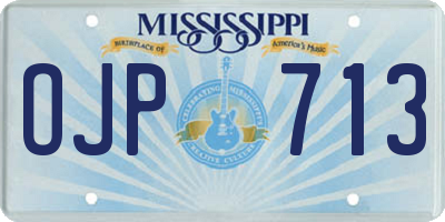 MS license plate OJP713