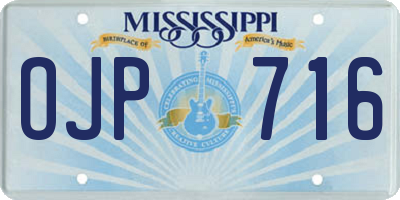 MS license plate OJP716