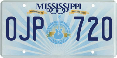 MS license plate OJP720