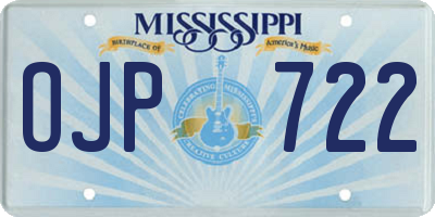 MS license plate OJP722