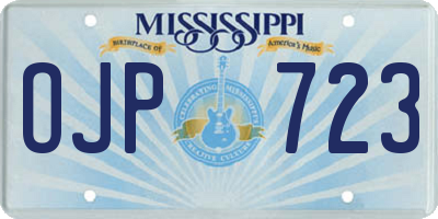 MS license plate OJP723