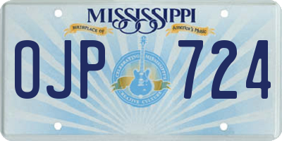 MS license plate OJP724