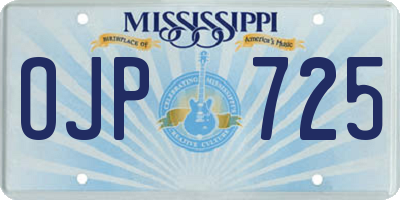 MS license plate OJP725