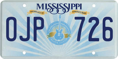 MS license plate OJP726