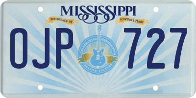 MS license plate OJP727