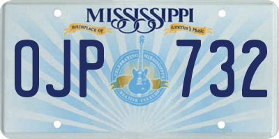 MS license plate OJP732