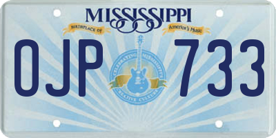 MS license plate OJP733
