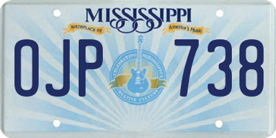 MS license plate OJP738