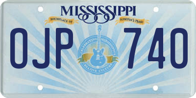 MS license plate OJP740