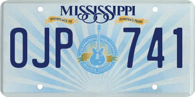 MS license plate OJP741
