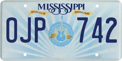 MS license plate OJP742