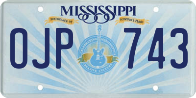 MS license plate OJP743