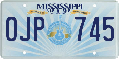 MS license plate OJP745