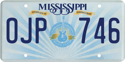 MS license plate OJP746