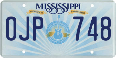 MS license plate OJP748