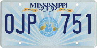 MS license plate OJP751