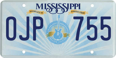 MS license plate OJP755
