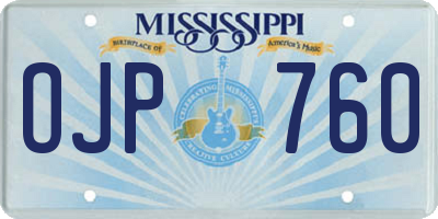 MS license plate OJP760