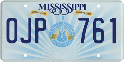 MS license plate OJP761