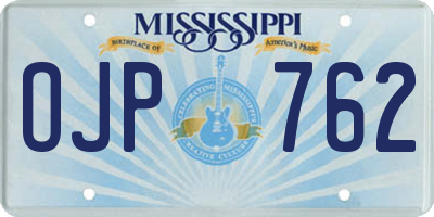 MS license plate OJP762