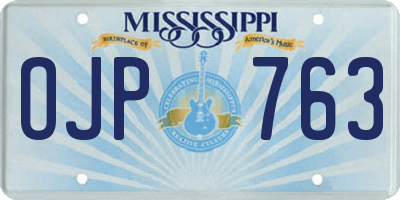 MS license plate OJP763