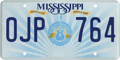 MS license plate OJP764