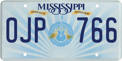 MS license plate OJP766