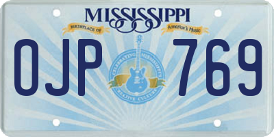 MS license plate OJP769