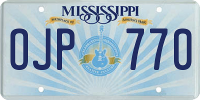 MS license plate OJP770