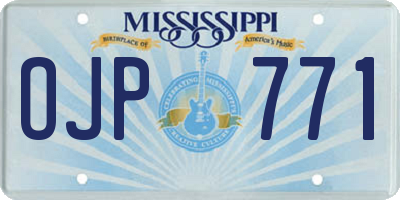 MS license plate OJP771