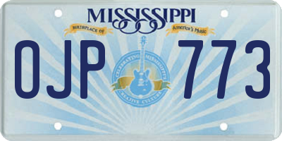 MS license plate OJP773
