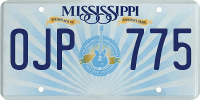 MS license plate OJP775