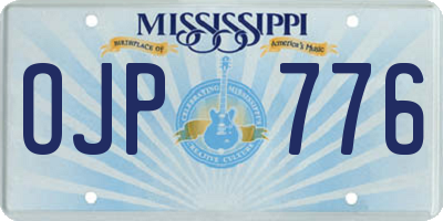 MS license plate OJP776