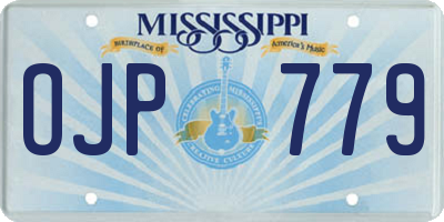 MS license plate OJP779