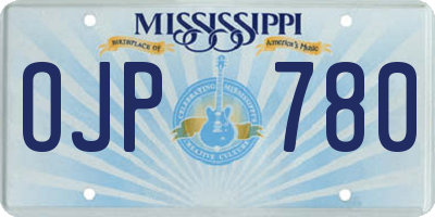 MS license plate OJP780