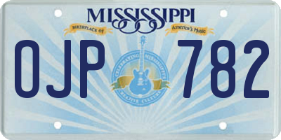 MS license plate OJP782