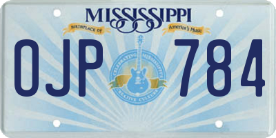 MS license plate OJP784